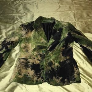 Velvet tie-dye blazer